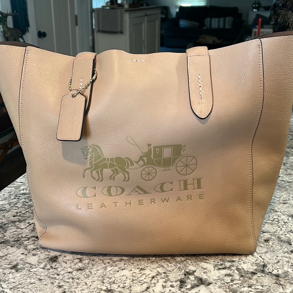 Nude Coach tote handbag